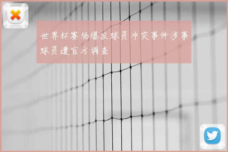 世界杯赛场爆发球员冲突事件涉事球员遭官方调查